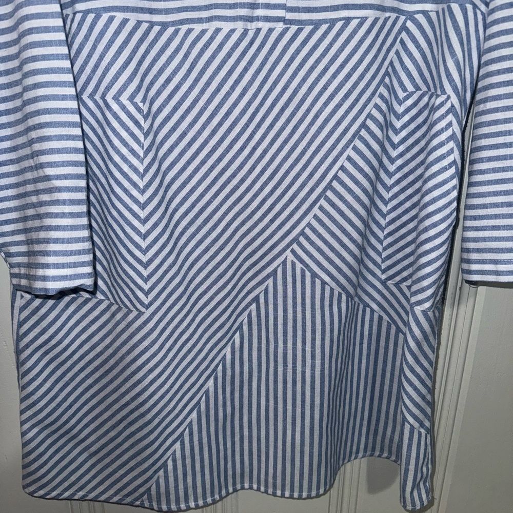 Blue and White Striped Emery Rose Knee Length Dress Size Large - Picture 2 of 7
